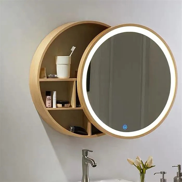 Kringlótt speglaskápur